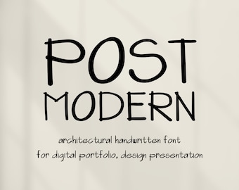Architecture Font | Handwritten Font for Designers | Canva & AutoCAD Print Lettering I Post Modern