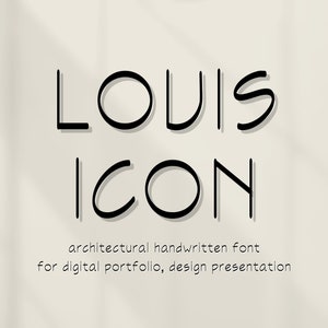 Police d'Architecture | Police manuscrite pour designers | Impression Toile et AutoCAD Lettrage I Louis icône