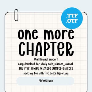 Handwritten Font, Cute Study Notes, Digital Planner (TTF, OTF) one more chapter