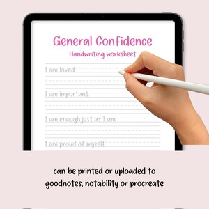 Positive Affirmation Handwriting Worksheet: Cursive & Print (digital ...