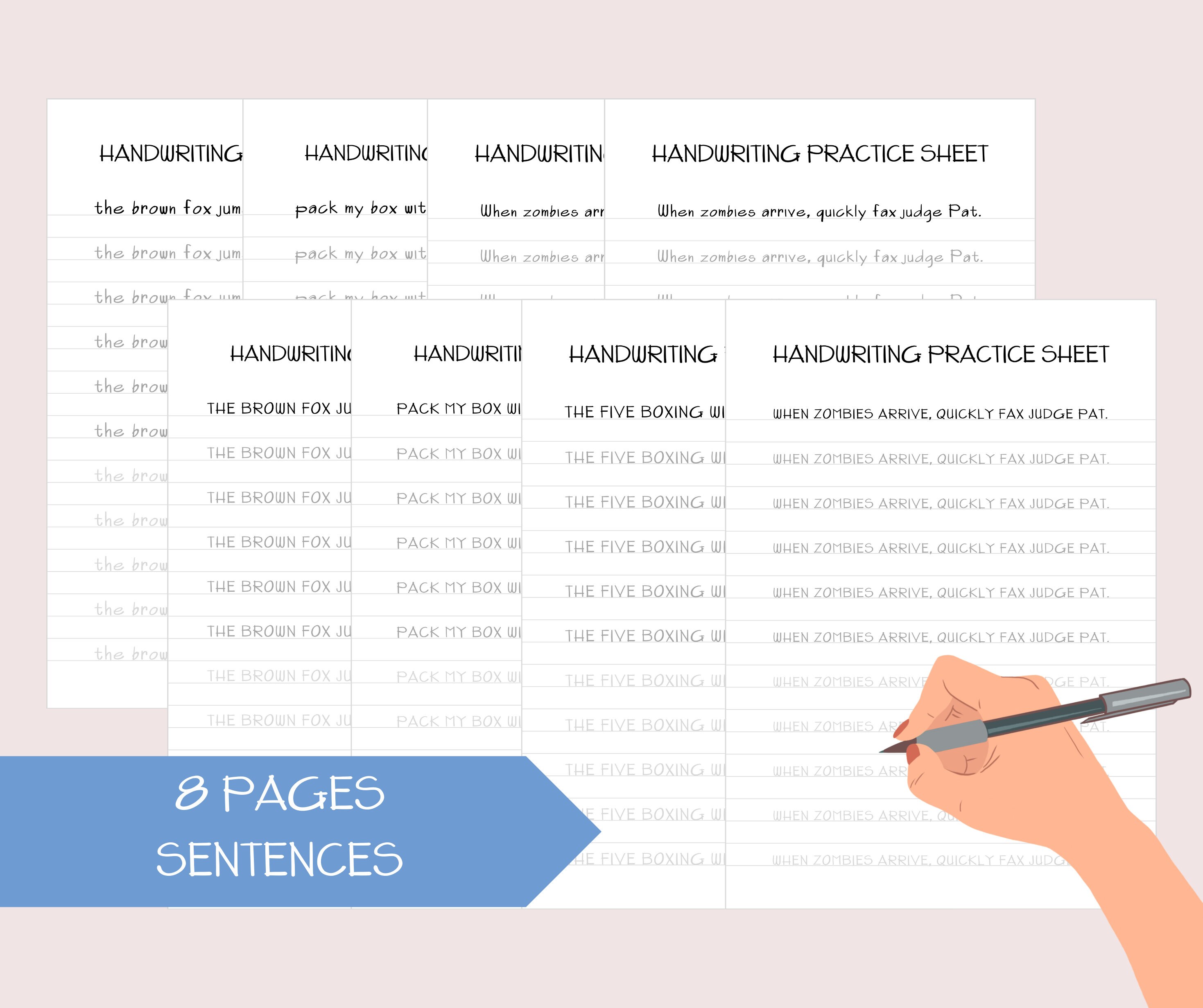 Architectural Handwriting Worksheets, Architect Printable Lettering