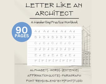 Arkitektonisk handstilsarbetsblad: Renso typsnittsövning (PDF-nedladdning