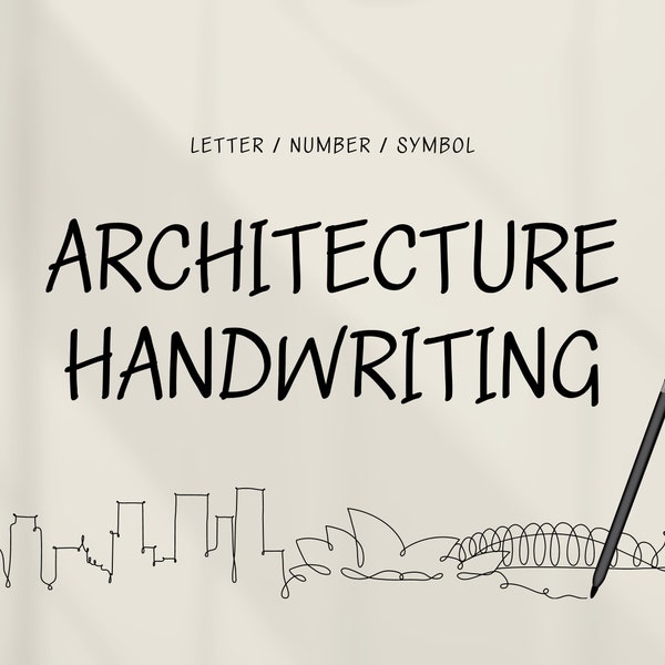 Architecture font, Architect canva, Digital planner font, Handwritten font for designer, template, portfolio, Canva, AUTOCAD Print Lettering