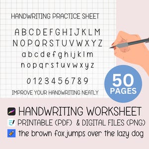 Printable Handwriting Practice: Alphabet Letter Tracing (50 Pages) (PDF)