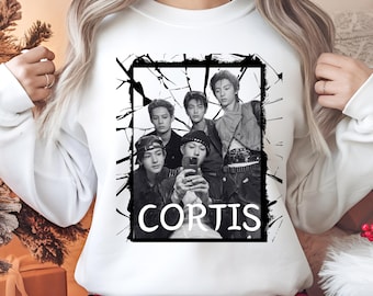 Cortis K-POP Group photo Sweatshirt | Vintage black and white band portrait, Kpop Fan shirt