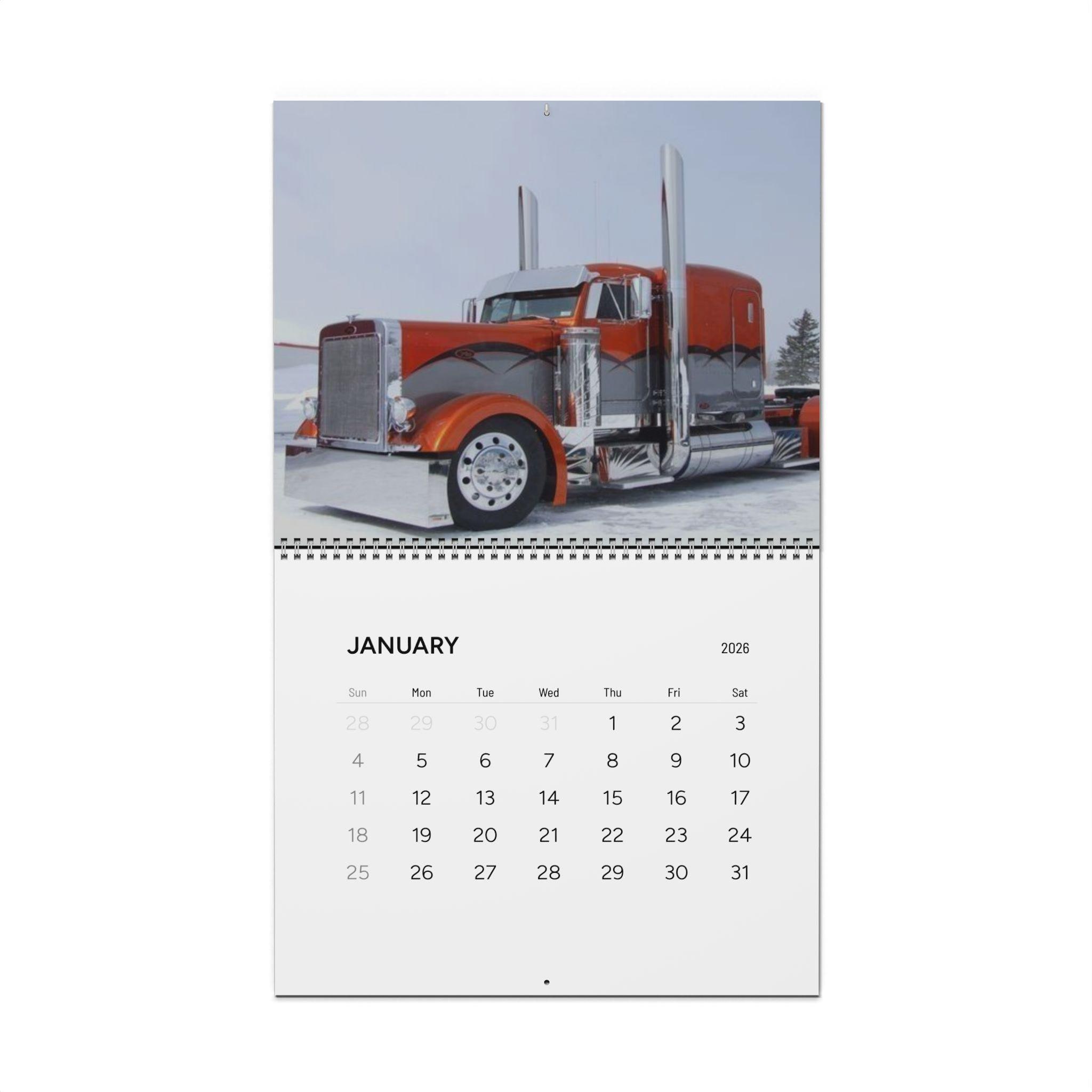 Discover 2026 Trucker Wall Calendar, Truck Lover Gift, Unique Trucks Yearly Organizer, Office Supplies
