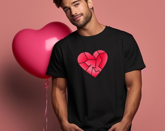 T-shirt coeur géométrique : T-shirt unisexe Saint-Valentin