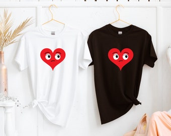 Eye Rolling Heart T-shirt - Funny Valentines Day Heart Shirt - Cute Heart Shirt for Valentines Day - Teacher Gift - Mom Gift - Unisex Tee