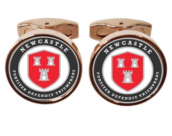 Newcastle Shield Rose Gold Cufflinks