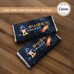 Space Theme Candy Bar Wrapper, Space Birthday Favors, , Space Chocolate ...