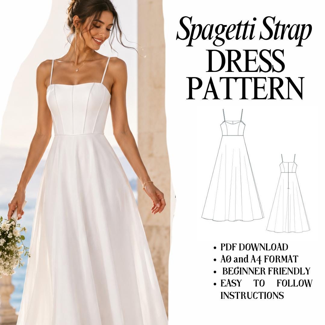 Girls Spaghetti Strap Dress Sewing Pattern - Etsy Girls Spaghetti Strap Dress Sewing Pattern - Etsy