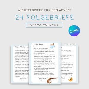 Modelo Canva: 24 cartas de acompanhamento personalizadas do Papai Noel Secreto | Advento | Elfo em uma prateleira | Calendário secreto do advento do Papai Noel | Elfos de Natal
