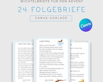 Canva template: 24 personalized follow-up letters from the elf | Advent | Elf on a Shelf | Elf Journey Advent Calendar | Christmas Elf