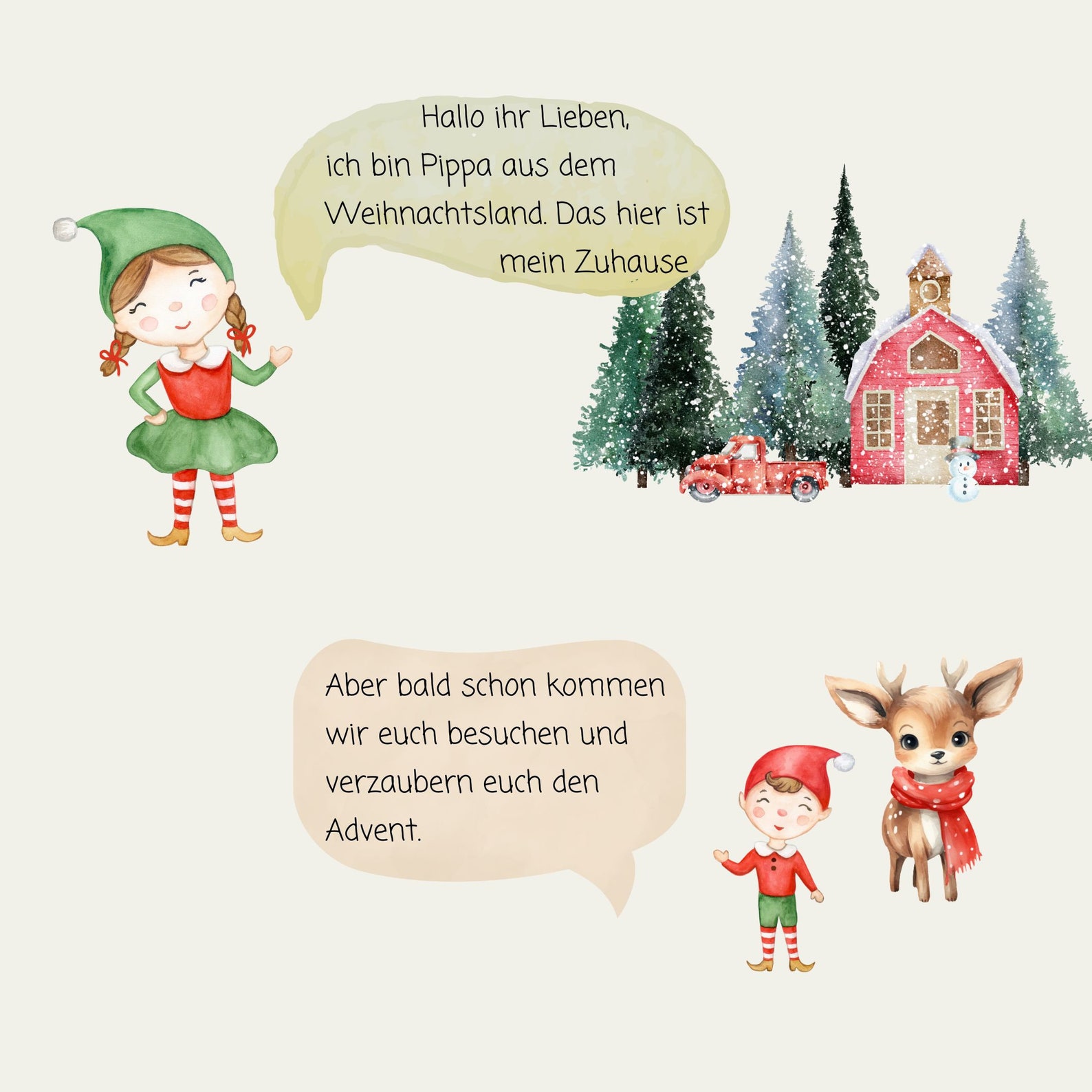 24 Wichtelbriefe zum Ausdrucken für den Advent Wichtelpost Wichtelreise