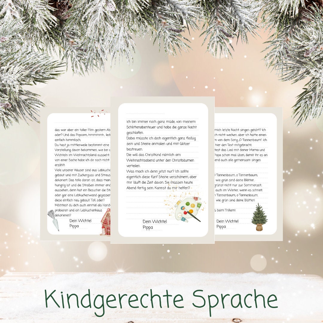 24 Wichtelbriefe zum Ausdrucken für den Advent Wichtelpost Wichtelreise