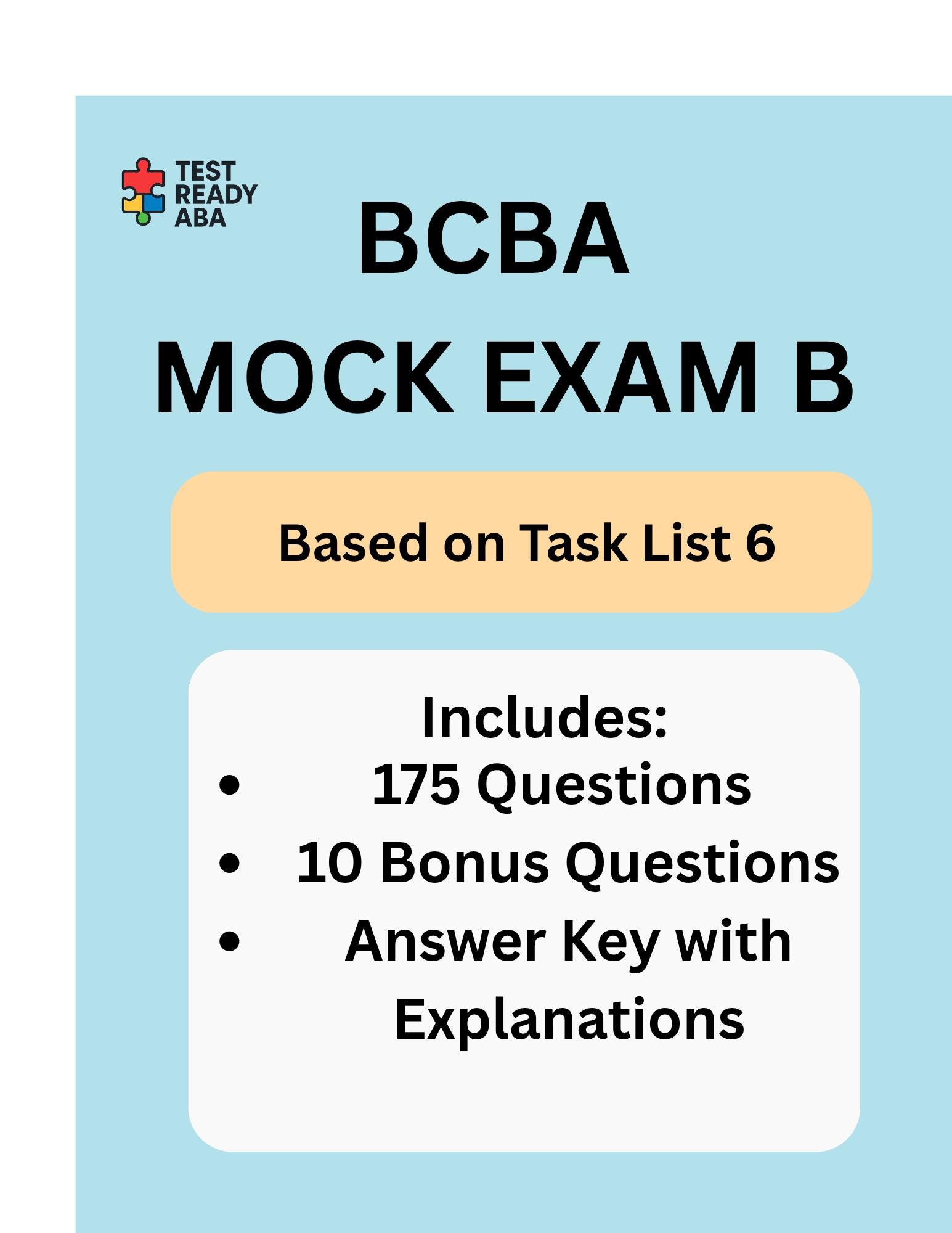 BCBA Mock Exam Bundle Task List 6 - Etsy