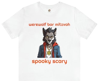 Werewolf Bar Mitzvah Shirt, Anime Werewolf, Halloween Werewolf Shirt, Funny Werewolf, Jewish Werewolf