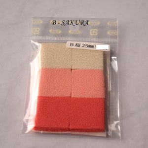 Conjunto pré-cortado Hitokoshi Chirimen/Crepe 25 mm sortido (conjunto), quadrados Kanzashi cores lisas material Tsumami zaiku, suprimentos Kanzashi DIY