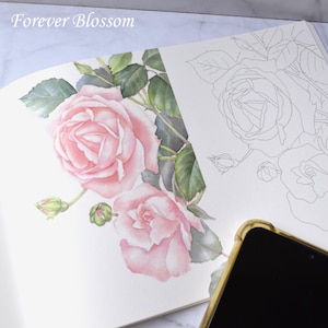 Livre de coloriage pour adultes, fleurs, livre de coloriage pour cartes postales, cartes postales à faire soi-même, livre de coloriage pour se détendre, soulager le stress, pleine conscience