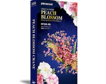 Christmas gift, 3D metal puzzle Peach Blossom wish crane, Piececool, DIY model kit for adult Gift for father, friend, colleague, Birthday