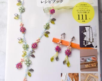 Beaded jewelry book, beaded flower pattern book, Japanese, My Best Beads Accessories craft book, Xmas gift for jewelry makers, women