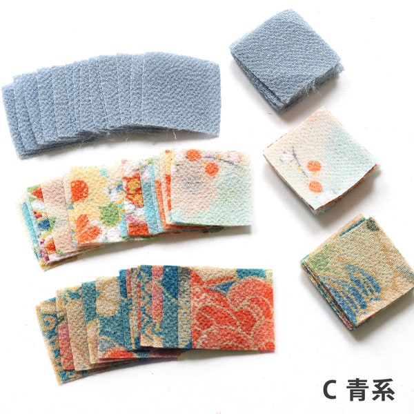 Patterned Chirimen fabric 25 x 25 MM pre-cut, Tsumami zaiku craft, DIY fabric flower making, Japanese craft