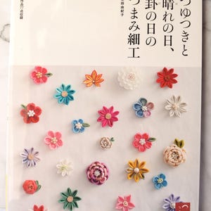 Livre Tsumami Zaiku, livre d'artisanat japonais Kanzashi, été, cadeau d'automne pour un ami, étape par étape, fabrication de fleurs en tissu, unique, avance