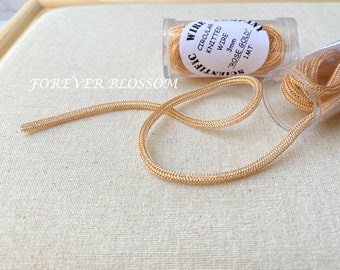 Rose gold woven circular wire 3 MM, Knitted wire rose gold, mesh chain, knitted wire chain