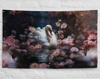 Swan Spirit Animal Flag Wall Art