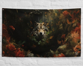 Wolf Spirit Animal Flag Wall Art