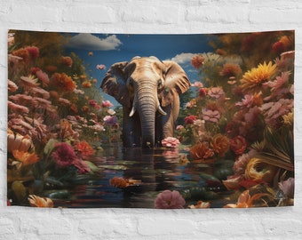 Olifant geest dierlijke vlag kunst aan de muur