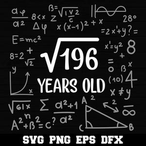 16th Birthday Math Lover SVG PNG Square Root of 256 Funny Design