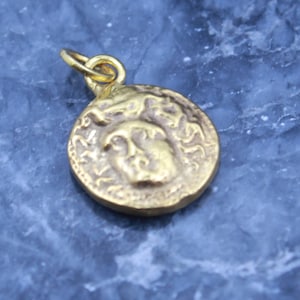Medusa Intaglio Bronze Silver Pendant , Sterling Silver Pendant, Coin Intaglio Pendant, Personalized Gifts, By Hermes Silver