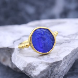 Roman Intaglio Glass Silver Ring 925K, Handmade Designer Ring, Sterling Silver, Personalized Gifts Gift For Her, By Hermes Silver