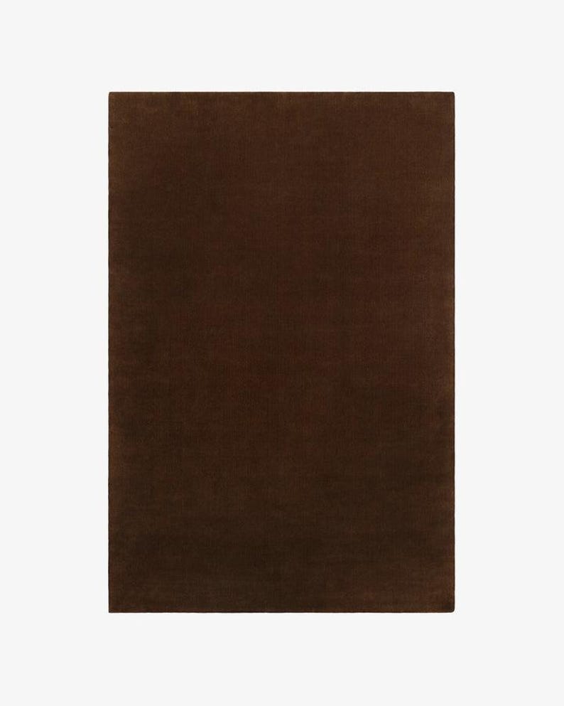 Dark Brown Area Rug | Solid Minimalist Hand Tufted Wool Carpet Nordic ...