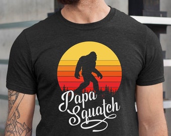 Papa Squatch Bigfoot Dad Fathers Day Vintage T-Shirt, Papa Bigfoot Shirt, Fathers Day Gift, Papasquatch Shirt, Bigfoot Dad Shirt