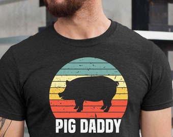 Pig Daddy Shirt, Pig Owner Men Gift Tshirt, Funny Pig Father Tee, Father's Day Pig Dad Gift Tee, Pig Daddy Christmas Gift Tee