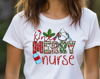 One Merry Nurse T-Shirt, Christmas Nurse Shirt, Nursing School Shirt, Nurse Shirt, Santa Gift For Nurses, Christmas Gift For Nurse,Nurse Tee