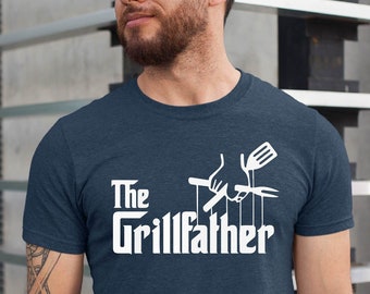 The Grillfather T-Shirt, Gift for Dad, Dad Shirt, Shirt for Father, Father's Day Tshirt, Funny Dad Tee, BBQ Meat Chicken Lover Dad Shirt