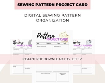 Organizador de patrones de costura imprimible / Planificador de proyectos en PDF / Ficha de registro de costura / Rastreador de costura / Inventario de patrones / Diario de costura (descargable)