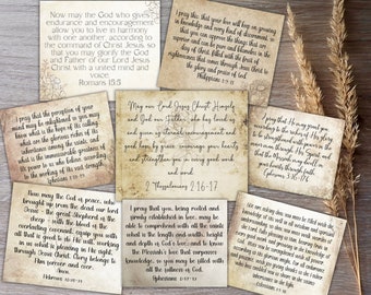 3 x 2,5" antieke kaarten met bijbelteksten | Digitale scrapbooking | Junkjournaal | Digitale schriftdagboeken | 8 vintage tags | Digitale download