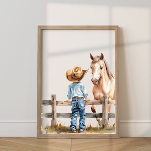 Little cowboy wall art | Western wall art | Boy room wall Decor | Little Farmer wall decor | Digital download | Cowboy nursery wall art