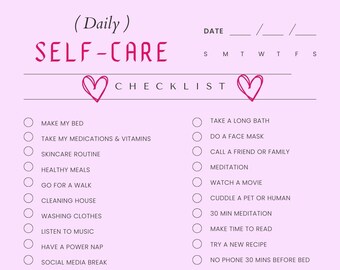 2026 Printable Self Care Habbit Tracker and Checklist Daily & Weekly ...