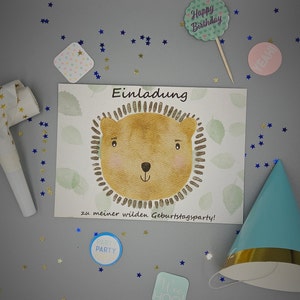 Einladungskarten, Kindergeburtstag, Bär, Mädchen, Jungen,