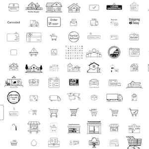 208 E-Commerce & Shopping Icon Set | SVG | Online Store, Retail, Business, Financial Icons | Digital Download