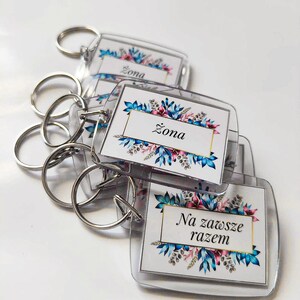 Photo Acrylic key rings to thank guests Personalization