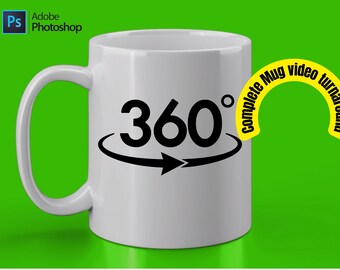 Mug Mockup Video, 11oz Spinning Mug, Rotating Animated Mockup, Photoshop Mug PSD. Mp4, Rotating Mug, Mug Animation, Mug Mock up Design