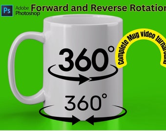 Wideo z makietą kubka, 11oz Spinning Mug, Obracający się animowany mockup, Photoshop Mug PSD. Mp4, Obracający się kubek, Animacja kubka, Projekt makiety kubka