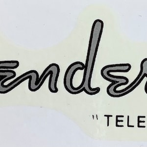 50s spaghetti silver decal for guitar headstock.