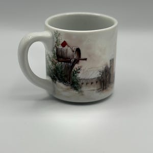 Hand Painted Winter Scenery Porcelain Coffee Mug
